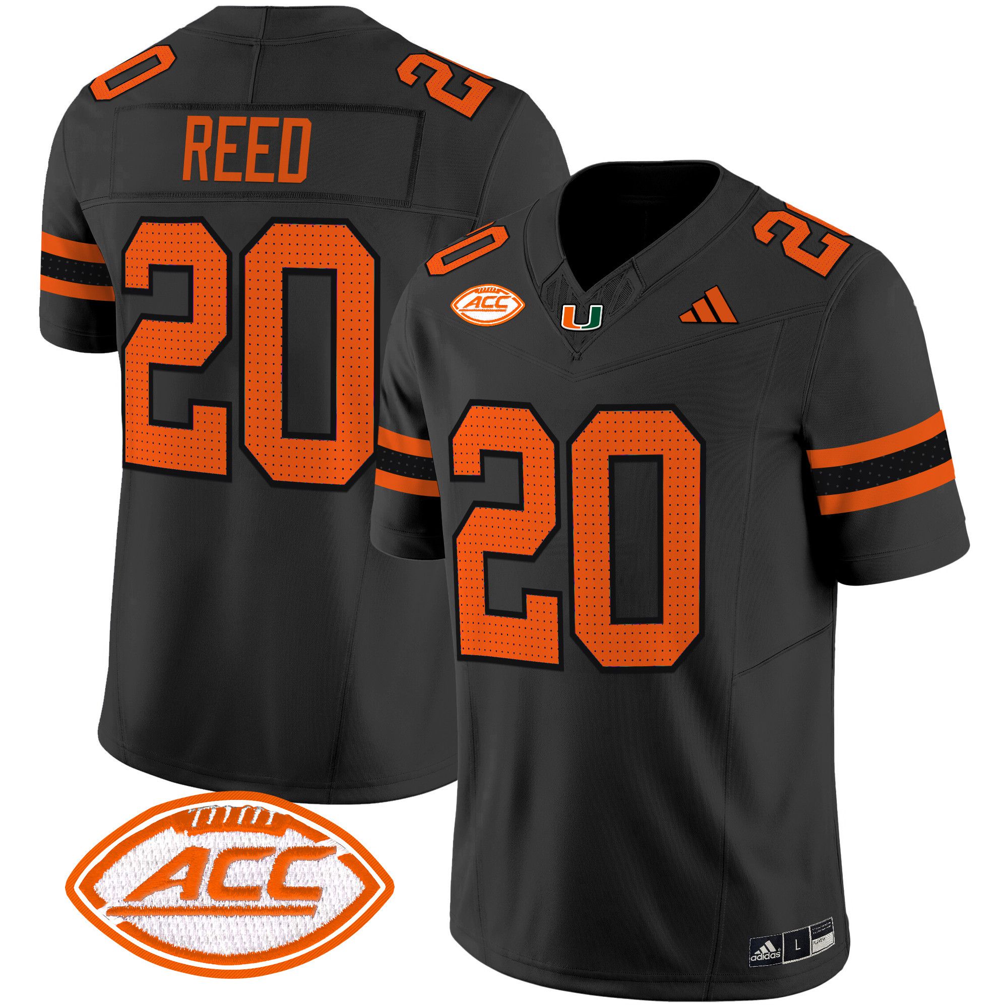 Men Miami Hurricanes #20 Reed Black 2024 Vapor Limited NCAA Jersey->ncaa teams->NCAA Jersey